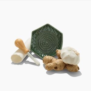 The Grate Plate Ceramic Grating Plate Brush Peeler New in Box Kitchen Garlic